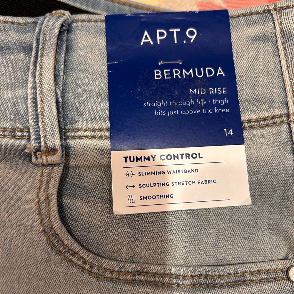 Apt. 9 Mid Rise Bermuda Shorts - Light Blue - Picture 3 of 6